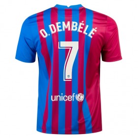Koszulka FC Barcelona O. Dembele 7 Domowe Stroje Piłkarskie 2021/22 Krótki Rękaw
